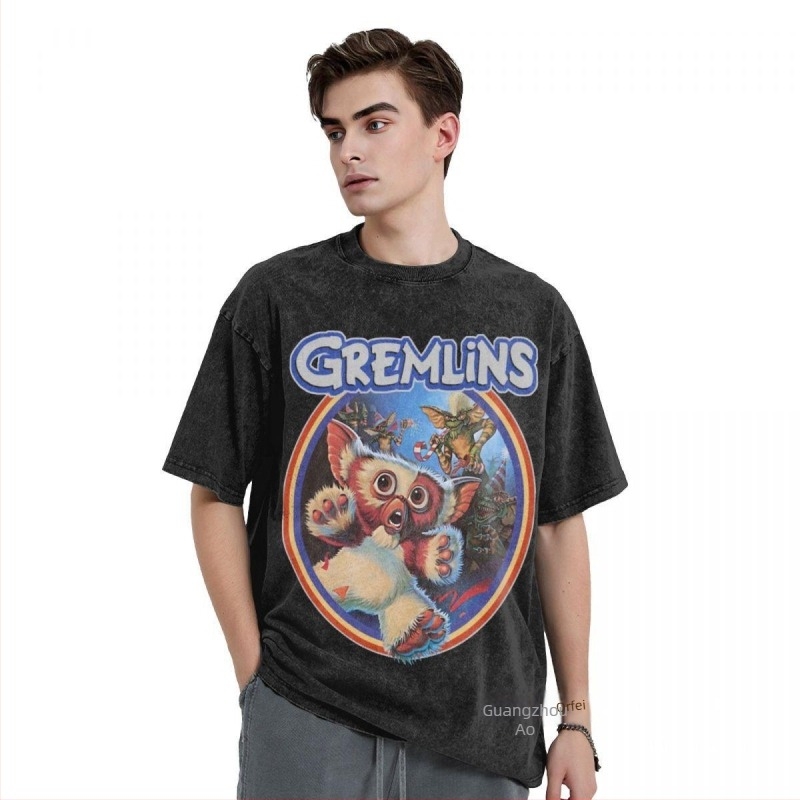 Tricou spălat Gremlin 84 Tricouri Gizmo Film de Crăciun anii '80