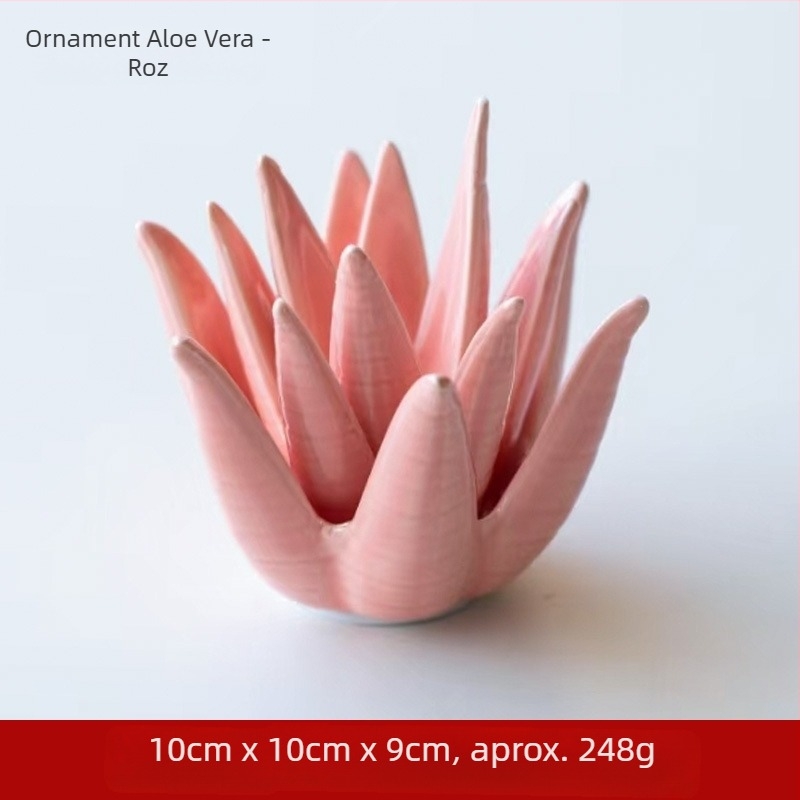 Inel nordic din ceramică cu cactus și aloe, bijuterii, cercei, depozitare, ornamente pentru birou, acasă, studiu, artizanat