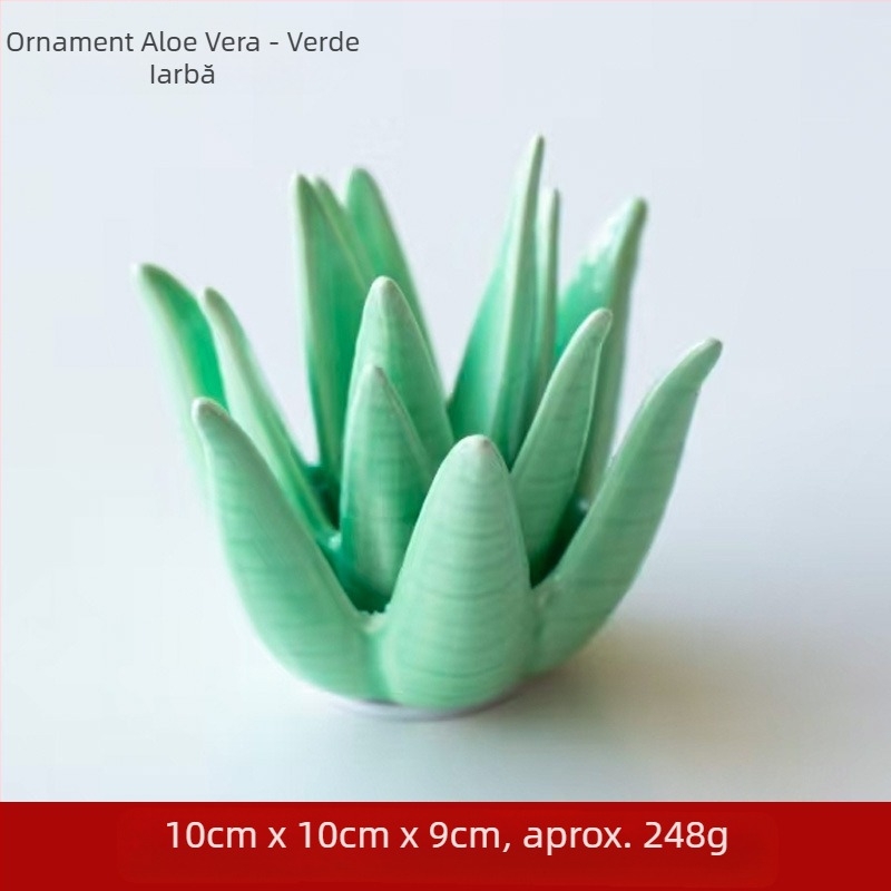 Inel nordic din ceramică cu cactus și aloe, bijuterii, cercei, depozitare, ornamente pentru birou, acasă, studiu, artizanat