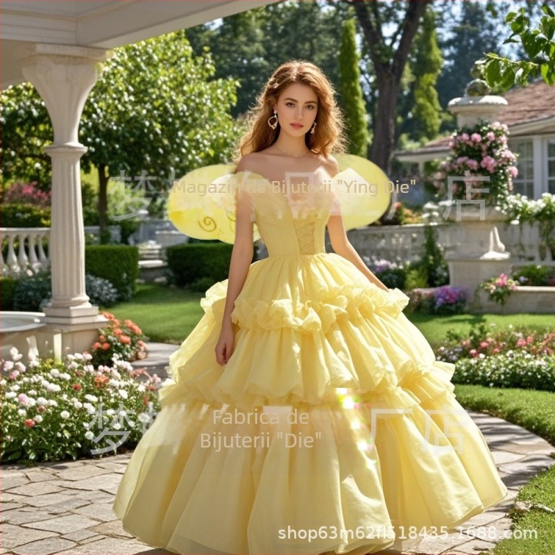 Produse noi transfrontaliere din fabrică, în stoc, costum cu aripi de albine galbene, consumabile pentru spectacole de festival