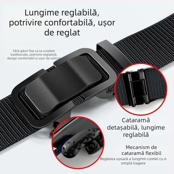 Curea de exterior din pânză țesută pentru bărbați, antrenament militar, casual, curea tactică completă pentru pantaloni, imitație de nailon, curea cu cataramă automată la modă