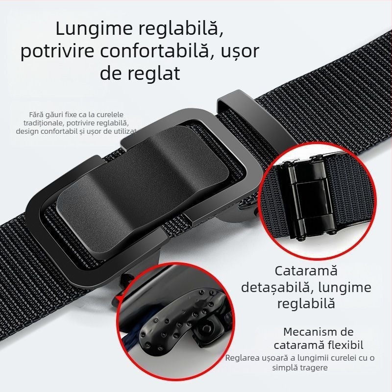 Curea de exterior din pânză țesută pentru bărbați, antrenament militar, casual, curea tactică completă pentru pantaloni, imitație de nailon, curea cu cataramă automată la modă