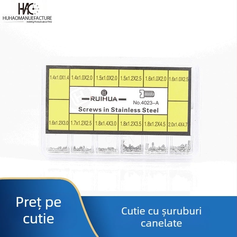 Instrumente de reparare ceasuri, Capac ceas, Șuruburi capac spate, Șuruburi din oțel inoxidabil multi-specificații, Reparare ceasuri în cutie, Un singur cuvânt