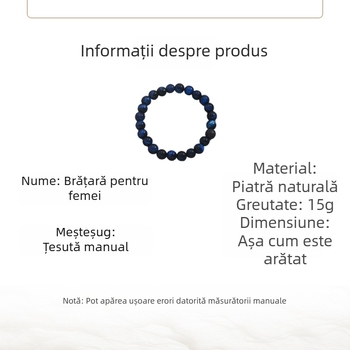 2024 Brățară simplă cu mărgele din piatră naturală, vintage, țesute manual, design de nișă, brățară all-match pentru femei