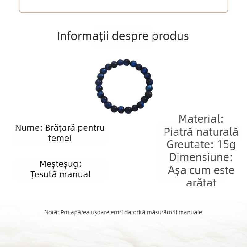 2024 Brățară simplă cu mărgele din piatră naturală, vintage, țesute manual, design de nișă, brățară all-match pentru femei