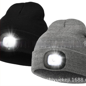 Căciulă tricotată caldă, emițătoare de lumină, iluminare cu LED-uri europene și americane, cap cu lumină