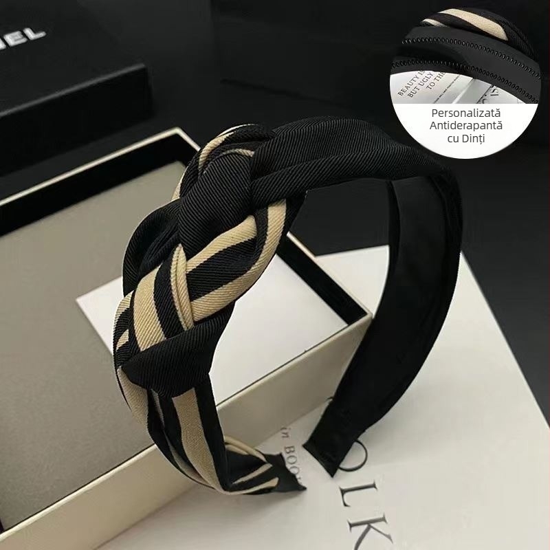 Stil francez, stil străin de lux, stil parfumat, stil de păr, cerc de păr pentru femei, anti-alunecare, cu bandă de susținere completă, elegant, retro, compresie, accesorii de păr complete