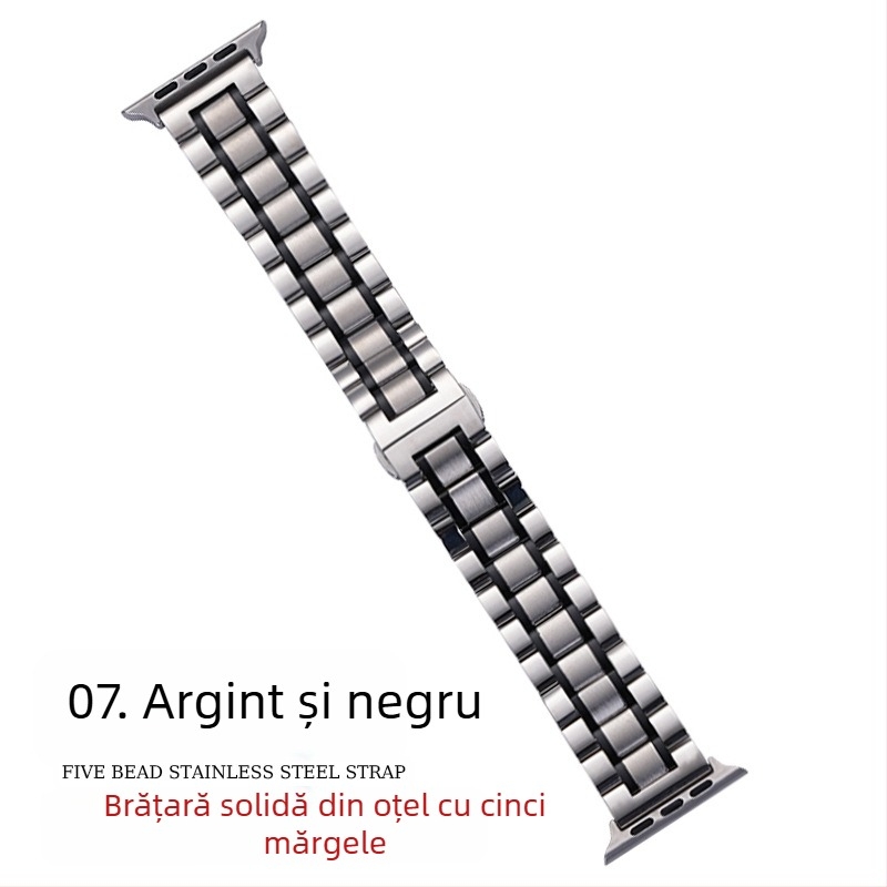 Pentru Apple applewatch cu cinci mărgele, cataramă solidă cu fluture, iwatch, curea de ceas din oțel inoxidabil Huawei