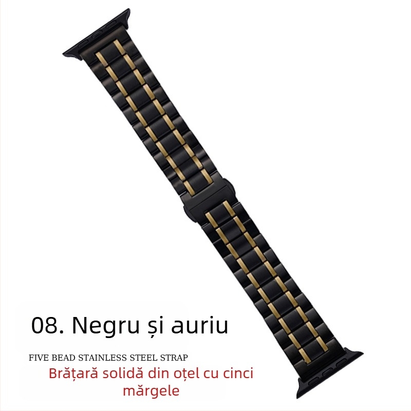 Pentru Apple applewatch cu cinci mărgele, cataramă solidă cu fluture, iwatch, curea de ceas din oțel inoxidabil Huawei