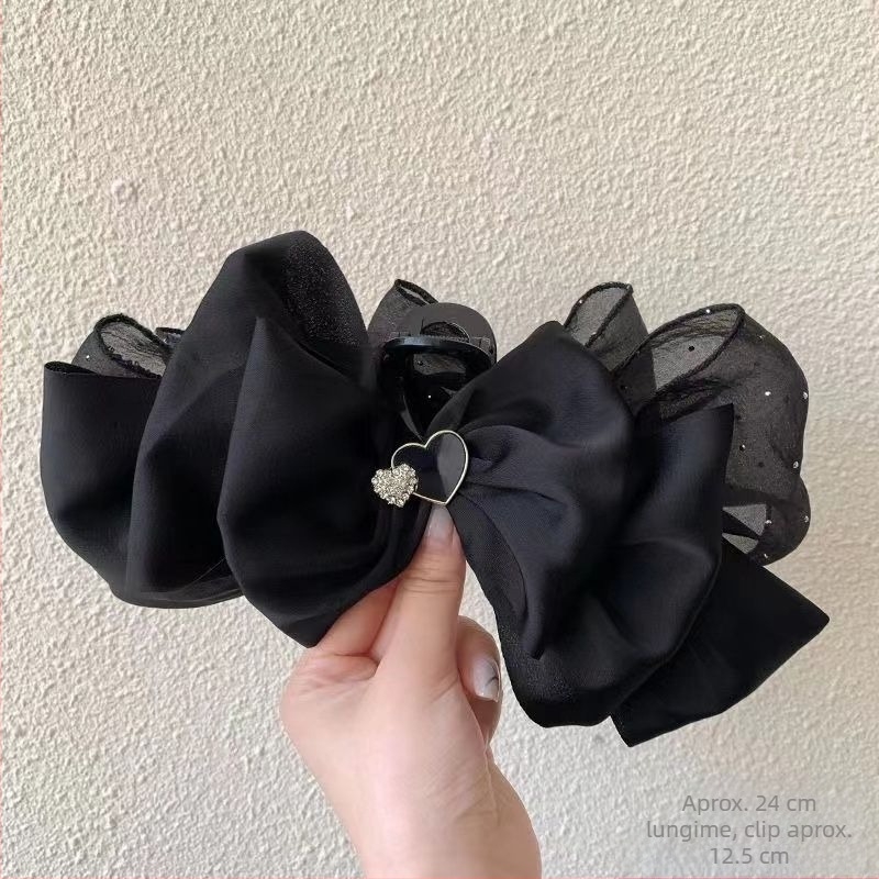 Accesorii de păr în stil zână, de înaltă calitate, cu fundă mare în spatele capului, de înaltă calitate, seersucker, clemă mare de prindere, clemă de rechin, accesorii de păr pentru femei