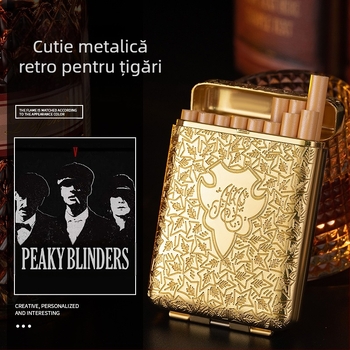 YF-852 Toc de țigară vintage nou, cu trei deschideri, Birmingham Bloodbath Gangster Shebir, același stil, metalic, cu trei deschideri, lucrat manual