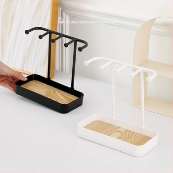 Raft de depozitare pentru bijuterii cu trei straturi, raft pentru cosmetice, raft pentru îngrijirea pielii, cutie de bijuterii, sertar pentru desktop, cutie de bijuterii