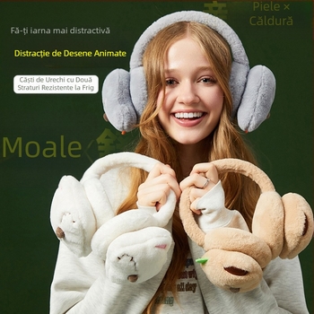 Apărători de urechi drăguțe și calde de iarnă pentru femei, rezistente la vânt, pentru toamnă și iarnă, în aer liber, pentru călărie, protecție pentru urechi pentru studenți, anti-îngheț, en-gros