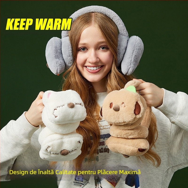 Apărători de urechi drăguțe și calde de iarnă pentru femei, rezistente la vânt, pentru toamnă și iarnă, în aer liber, pentru călărie, protecție pentru urechi pentru studenți, anti-îngheț, en-gros