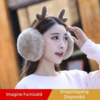 Căști pentru urechi de toamnă și de iarnă, desene animate coreene drăguțe, coarne de cerb, căști pentru studenți, calde, rezistente la frig, căști pentru copii, en-gros