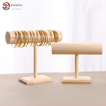 Rack de bijuterii din lemn masiv pentru brățări, ceasuri și brățări, suport pentru depozitare, inele de păr, suport pentru bijuterii, suport pentru depozitare, recuzită