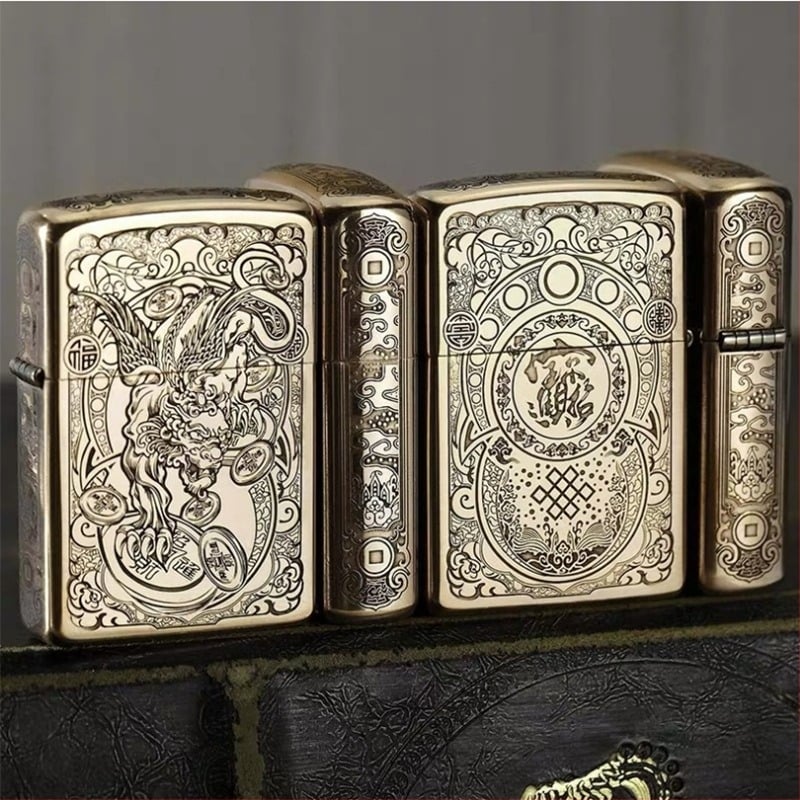 Brichetă ZORRO ZORRO cu kerosen pur, sculptură cu laser în profunzime, lustruire manuală, sculptură clasică pe patru laturi, multi-imagine opțională