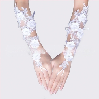 Mănuși de nuntă noi 2025, mănuși de studio foto cu perle și flori albe, decupate, fără degete, cu protecție solară, pentru călătorii, pentru fotografie