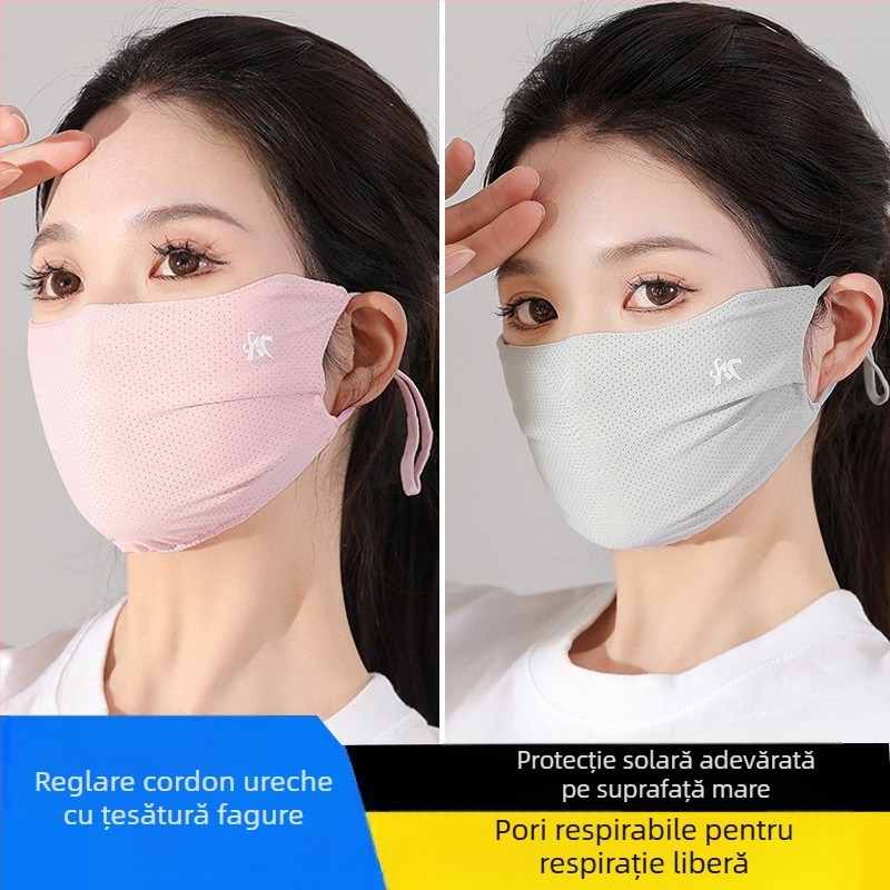 Mască de protecție solară de vară, protecție pentru ochi feminină, colț respirabil, protecție UV, mască subțire și lavabilă, imprimare elegantă pentru bărbați