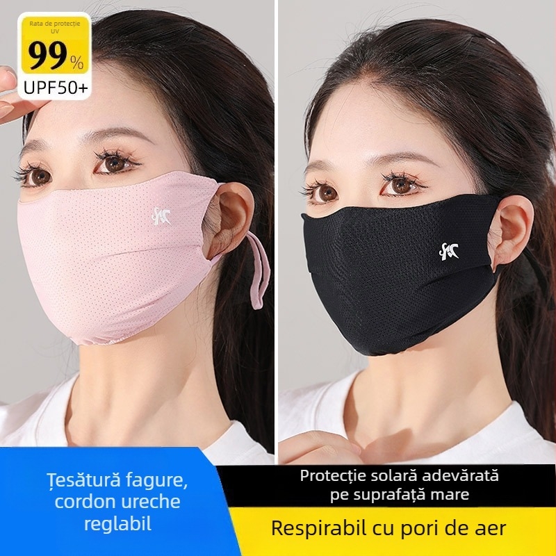 Mască de protecție solară de vară, protecție pentru ochi feminină, colț respirabil, protecție UV, mască subțire și lavabilă, imprimare elegantă pentru bărbați