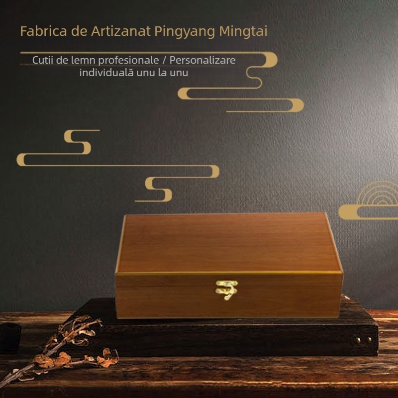 Cutie de lemn, cutie cadou din argint, cutie din lemn, cutie cadou en-gros pentru set de ceai, cutie termos, cutie de ambalare pentru ceașcă de ceai