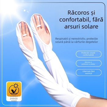 RAYA Geantă de damă cu protecție solară pentru deget, mănușă de mătase glacială, mănuși de protecție solară pentru vară, protecție UV pentru braț cu UPF50+