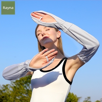 RAYA Geantă de damă cu protecție solară pentru deget, mănușă de mătase glacială, mănuși de protecție solară pentru vară, protecție UV pentru braț cu UPF50+