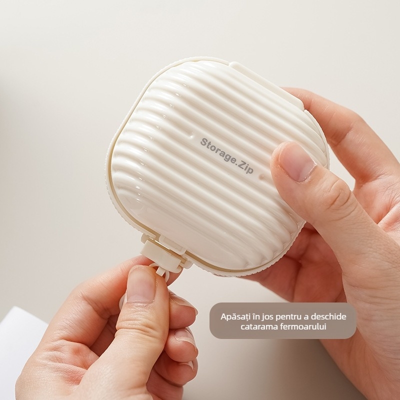 Cutie mică pentru medicamente cu fermoar creativ, portabilă, cu două fețe, separată pentru depozitarea medicamentelor, cutie sigilată sub-pachet, pentru uz casnic