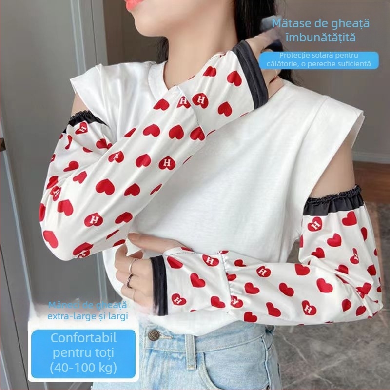 Mănuși de mătase cu gheață și protecție solară pentru femei, mănuși de protecție solară, model all-match, pentru exterior, la modă, cu protecție UV