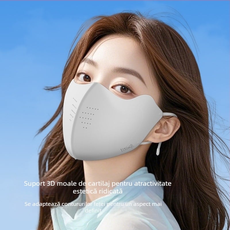 Shu Meijia Mască de protecție solară de vară UPF50 Mască de gheață de culoare înaltă Mască de colagen respirabilă Protecție pentru colțurile ochilor pentru bărbați și femei
