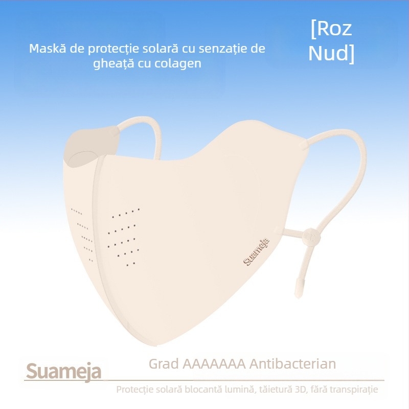 Shu Meijia Mască de protecție solară de vară UPF50 Mască de gheață de culoare înaltă Mască de colagen respirabilă Protecție pentru colțurile ochilor pentru bărbați și femei