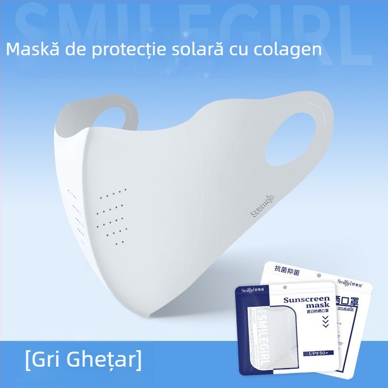 Shu Meijia Mască de protecție solară de vară UPF50 Mască de gheață de culoare înaltă Mască de colagen respirabilă Protecție pentru colțurile ochilor pentru bărbați și femei