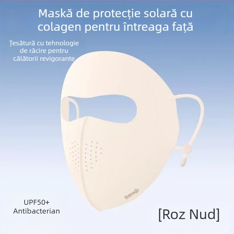 Shu Meijia Mască de protecție solară de vară UPF50 Mască de gheață de culoare înaltă Mască de colagen respirabilă Protecție pentru colțurile ochilor pentru bărbați și femei