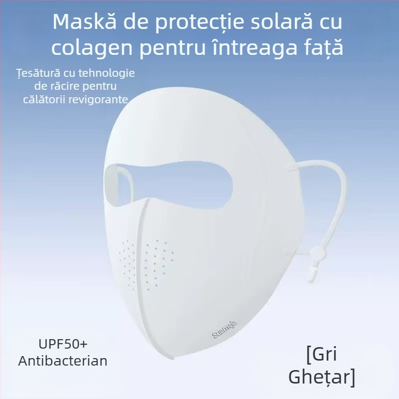 Shu Meijia Mască de protecție solară de vară UPF50 Mască de gheață de culoare înaltă Mască de colagen respirabilă Protecție pentru colțurile ochilor pentru bărbați și femei