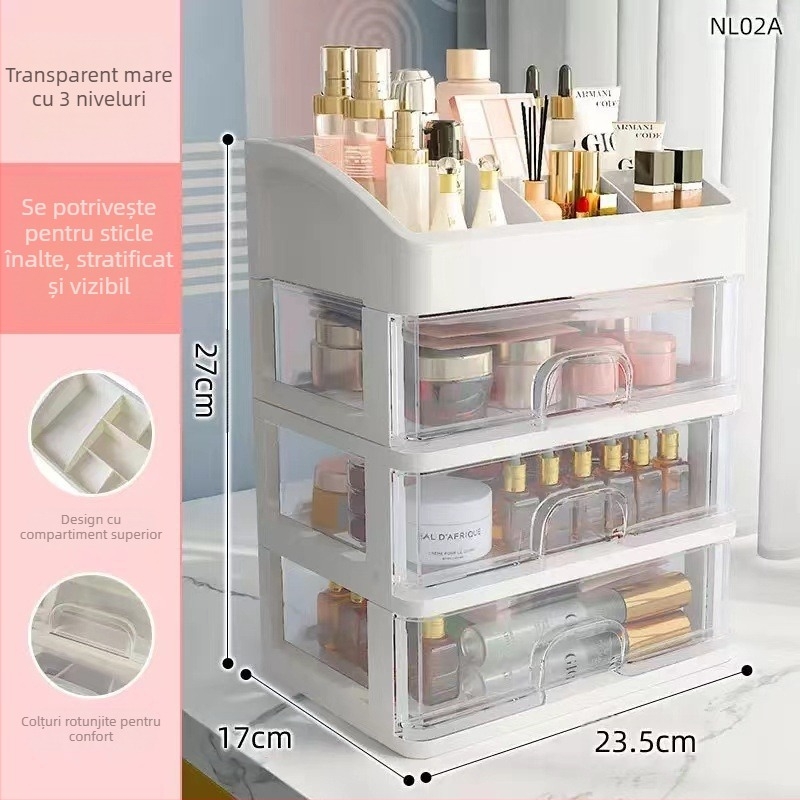 Cutie de depozitare pentru cosmetice, cutie de depozitare din plastic, sertar, cutie de bijuterii, cutie de depozitare pentru machiaj, cutie de depozitare