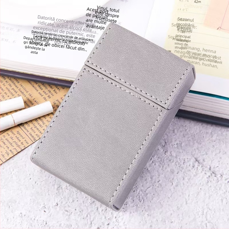 Cutie mică de țigări cadou din piele PU pentru bărbați și femei, cutie flip, cadou de Ziua Tatălui, explozii transfrontaliere DIY, furnizare directă din fabrică