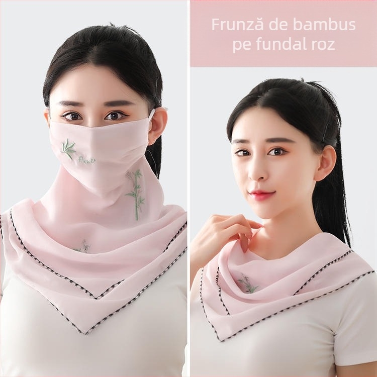 Mască de protecție solară de mătase de gheață de vară pentru femei, subțire, respirabilă, de vară, anti-UV, mască de protecție pentru față, completă, parasolar, Kini
