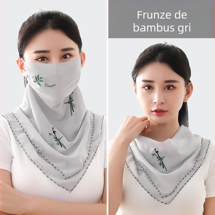 Mască de protecție solară de mătase de gheață de vară pentru femei, subțire, respirabilă, de vară, anti-UV, mască de protecție pentru față, completă, parasolar, Kini