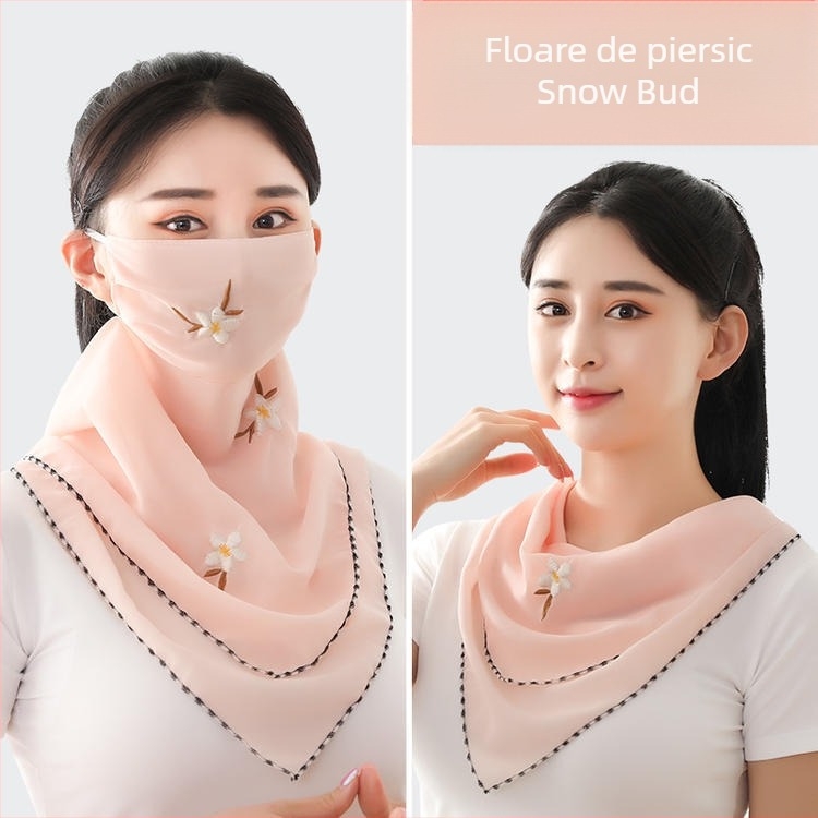 Mască de protecție solară de mătase de gheață de vară pentru femei, subțire, respirabilă, de vară, anti-UV, mască de protecție pentru față, completă, parasolar, Kini