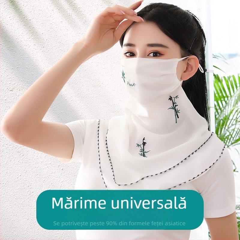 Mască de protecție solară de mătase de gheață de vară pentru femei, subțire, respirabilă, de vară, anti-UV, mască de protecție pentru față, completă, parasolar, Kini