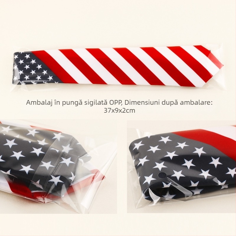 Cravată de Ziua Independenței cu imprimeu de stele și dungi pentru bărbați, Amazon AliExpress, vânzare transfrontalieră TEMU, vânzare en-gros