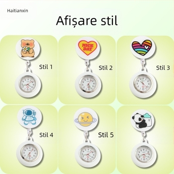 Ceas retractabil pentru asistentă medicală, ceas de buzunar drăguț, ceas suspendat pentru doctor, ceas luminos pentru studenți, model pentru femei, în stoc, livrare rapidă, cadran luminos