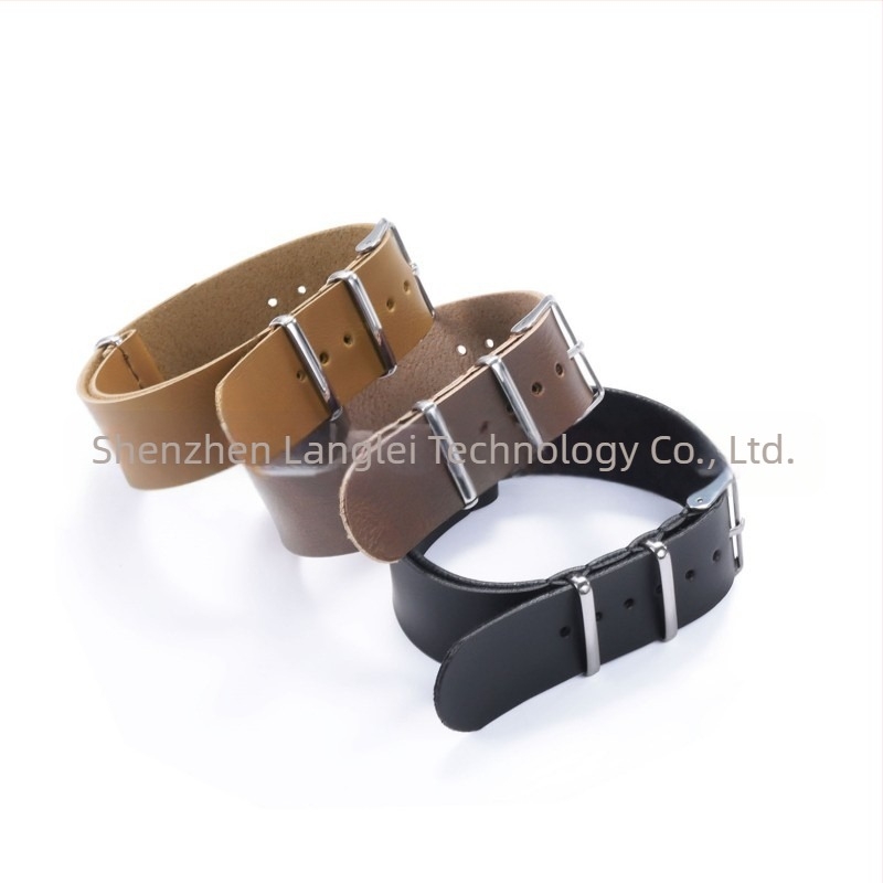 Curea vintage din imitație de piele PU NATO și ZULU, cataramă bărbătească de 18/20/22/24 mm, neagră, maro, argintie