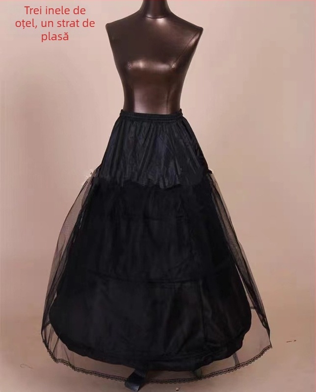 Fustă directă din fabrică, rochie de mireasă, fustă de podea, comerț exterior, cu trei sau patru sau șase cercuri, curea elastică în talie, rochie de mireasă cu os, jupon