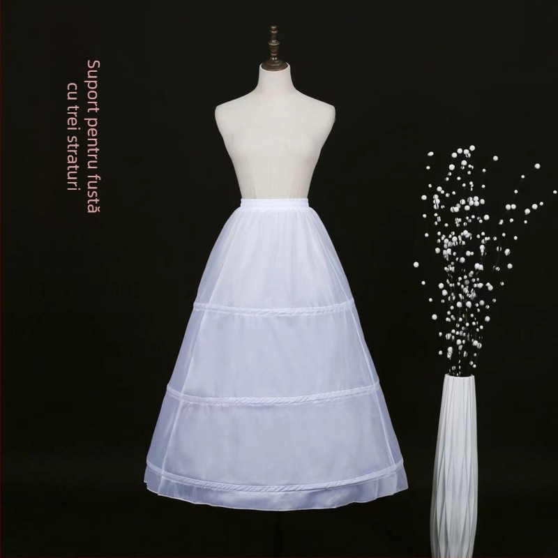 Fustă directă din fabrică, rochie de mireasă, fustă de podea, comerț exterior, cu trei sau patru sau șase cercuri, curea elastică în talie, rochie de mireasă cu os, jupon