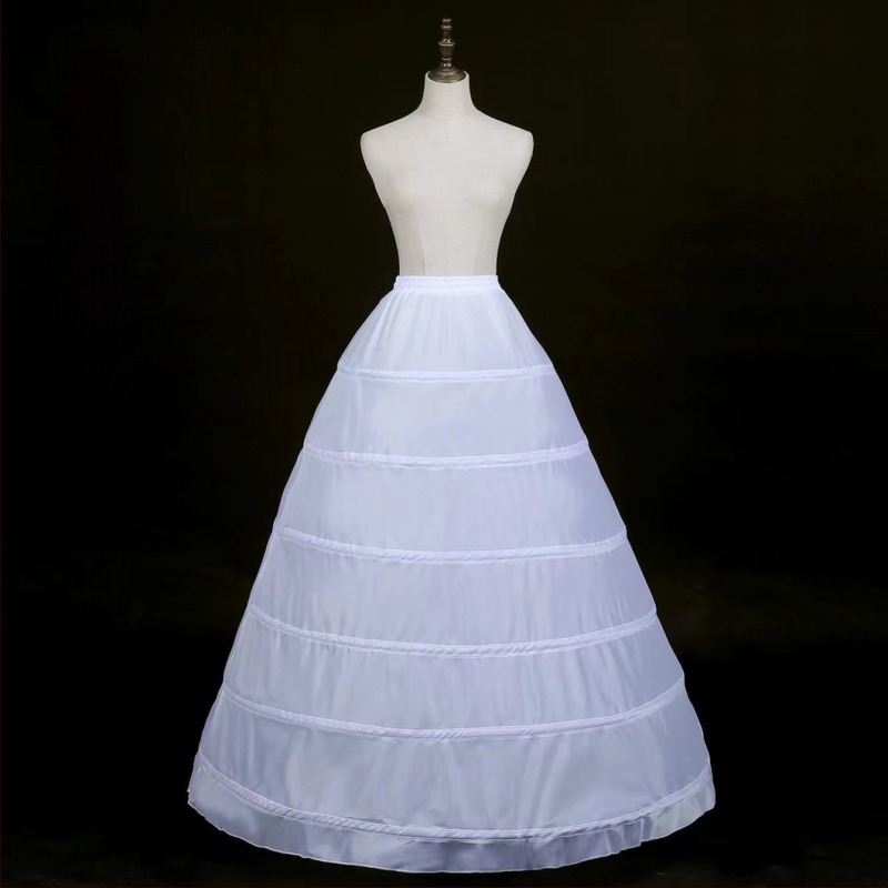 Fustă directă din fabrică, rochie de mireasă, fustă de podea, comerț exterior, cu trei sau patru sau șase cercuri, curea elastică în talie, rochie de mireasă cu os, jupon