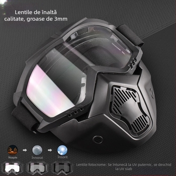 Mască tactică cu lentilă schimbătoare de culoare 3MM, mască de protecție pentru ciclism în aer liber, schi fond, ochelari de protecție CS în aer liber