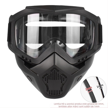 Mască tactică cu lentilă schimbătoare de culoare 3MM, mască de protecție pentru ciclism în aer liber, schi fond, ochelari de protecție CS în aer liber