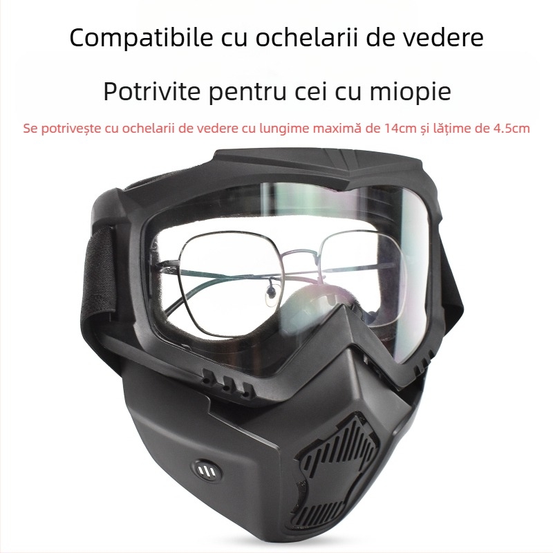 Mască tactică cu lentilă schimbătoare de culoare 3MM, mască de protecție pentru ciclism în aer liber, schi fond, ochelari de protecție CS în aer liber