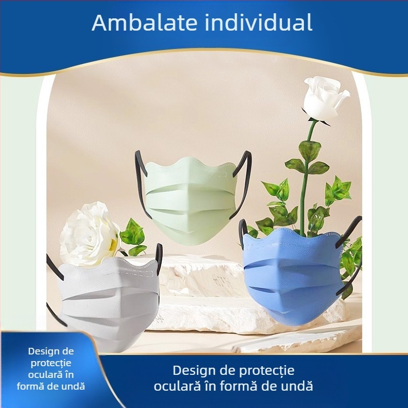 Mască medicală Morandi Color, de unică folosință, pentru chirurgie medicală, cu aspect de fluture 3D, în formă de V, pentru colțul ochilor, pentru femei, cu valoare cromatică ridicată